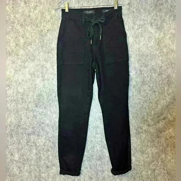 Judy Blue Black Denim Jogger - Size 0 - Picture 1 of 8